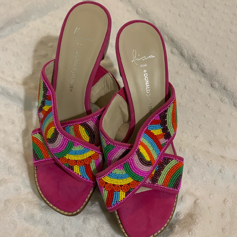 Donald pliner platform pink sandals